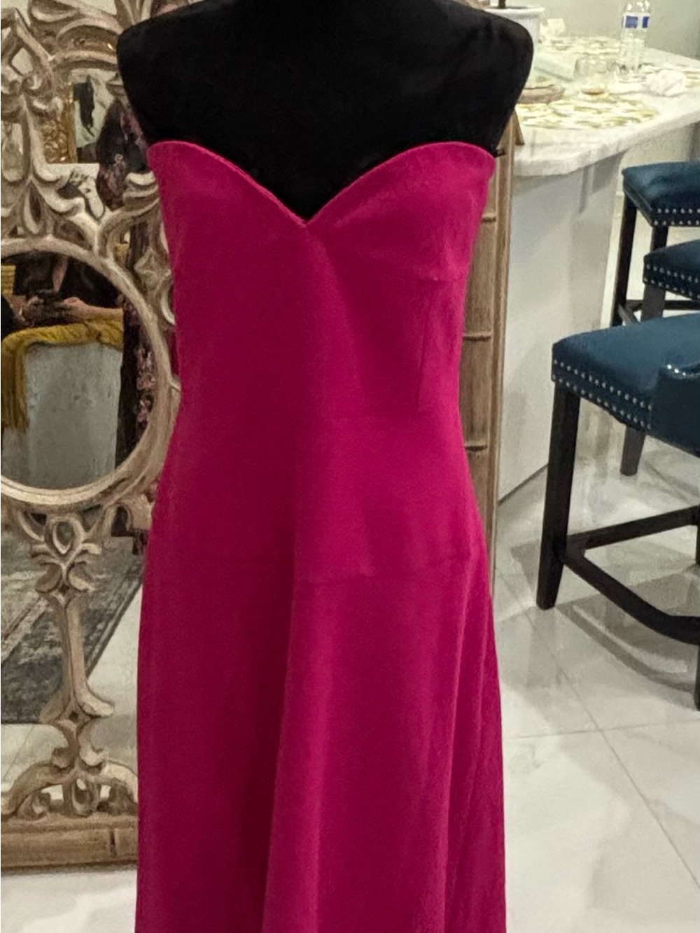 Zara Strapless Fuchsia Midi Dress - Picture 2 of 3